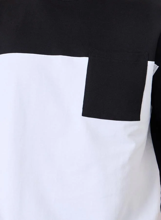 Styli Men Color Block T-Shirt and Shorts Co-Ords